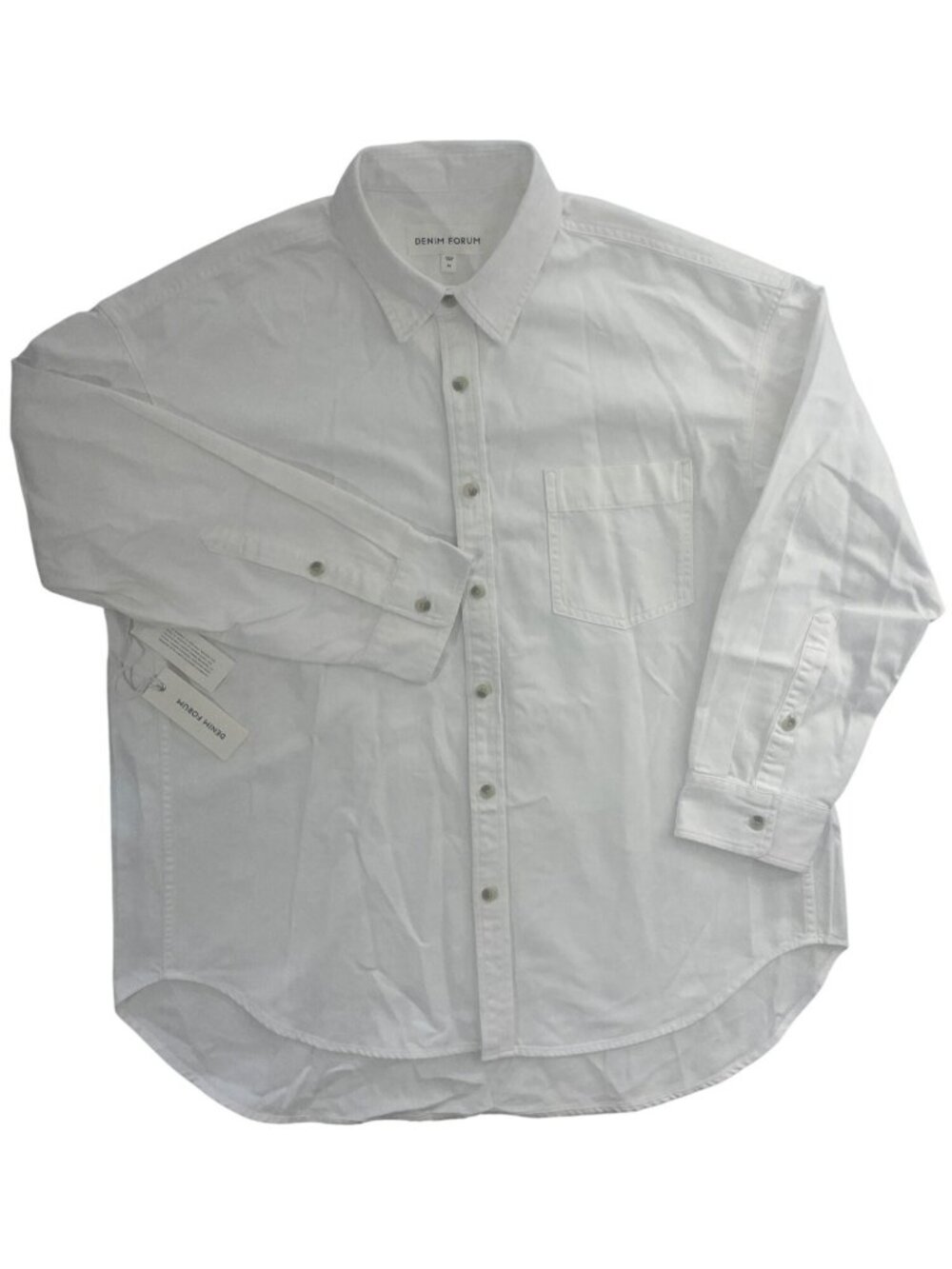 Aritzia Denim Forum 80's Denim White Button-Up Shirt Long Sleeve Men's Sz M NWT